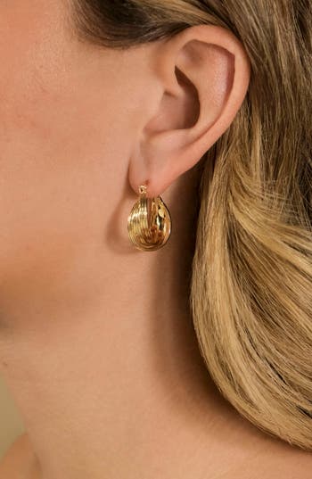 Sterling Forever Emery Triple Row Layered Hoop Earrings In Gold