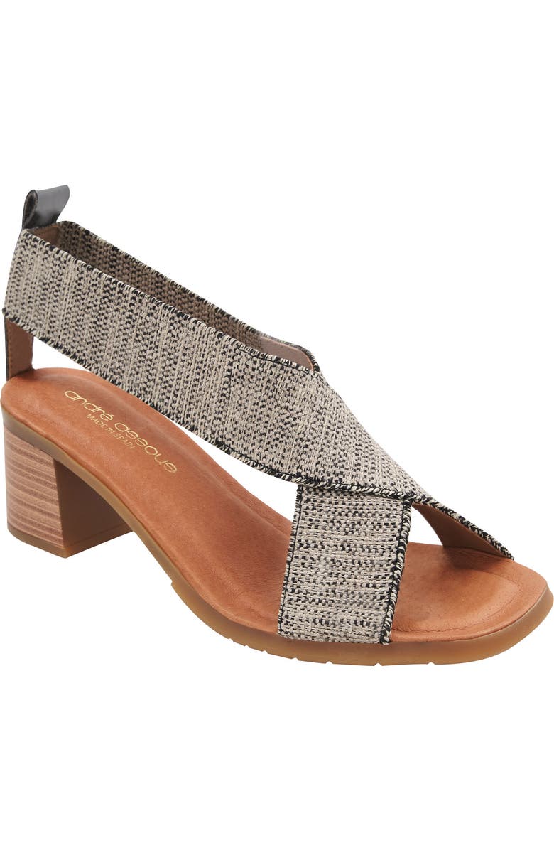 André Assous Naira Featherweights<sup>™</sup> Sandal, Main, color, Black/ Beige