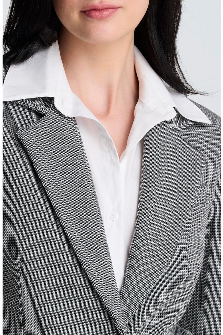 Blazer with Detachable Shirt Inset, Alternate, color, BLACK MULTI/ PURE WHITE