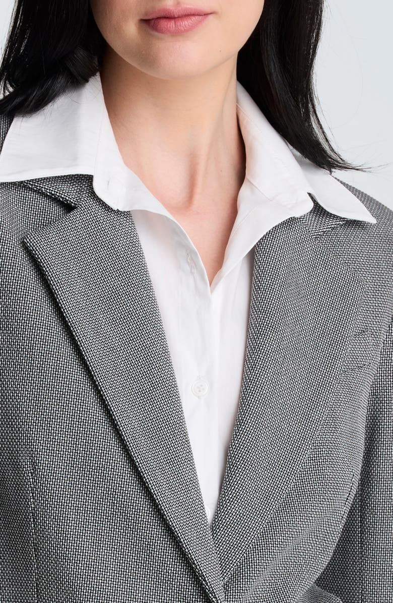 Kenneth Cole Blazer with Detachable Shirt Inset, Alternate, color, Black Multi/ Pure White