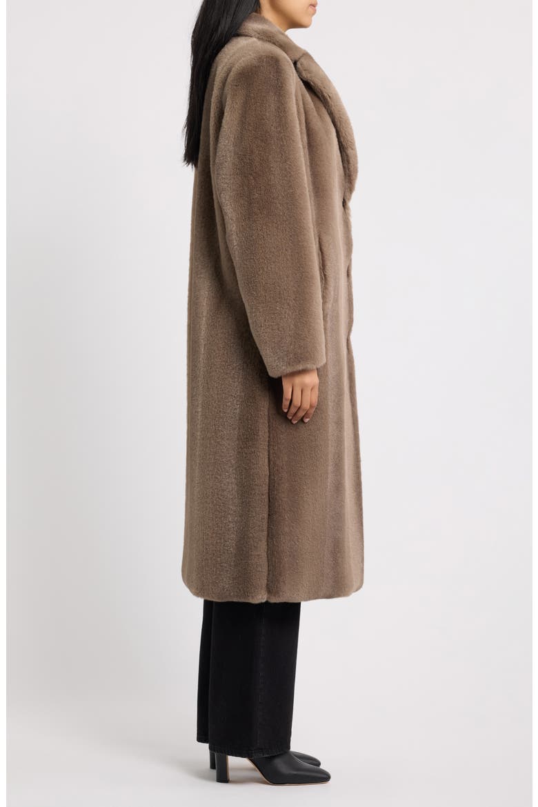 Faux Fur Long Jacket, Alternate, color, GREY