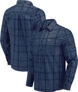 Darius Rucker Collection by Fanatics Men's Darius Rucker Collection by Fanatics Navy New York Yankees Thin Wale Corduroy Plaid Button Up Shirt