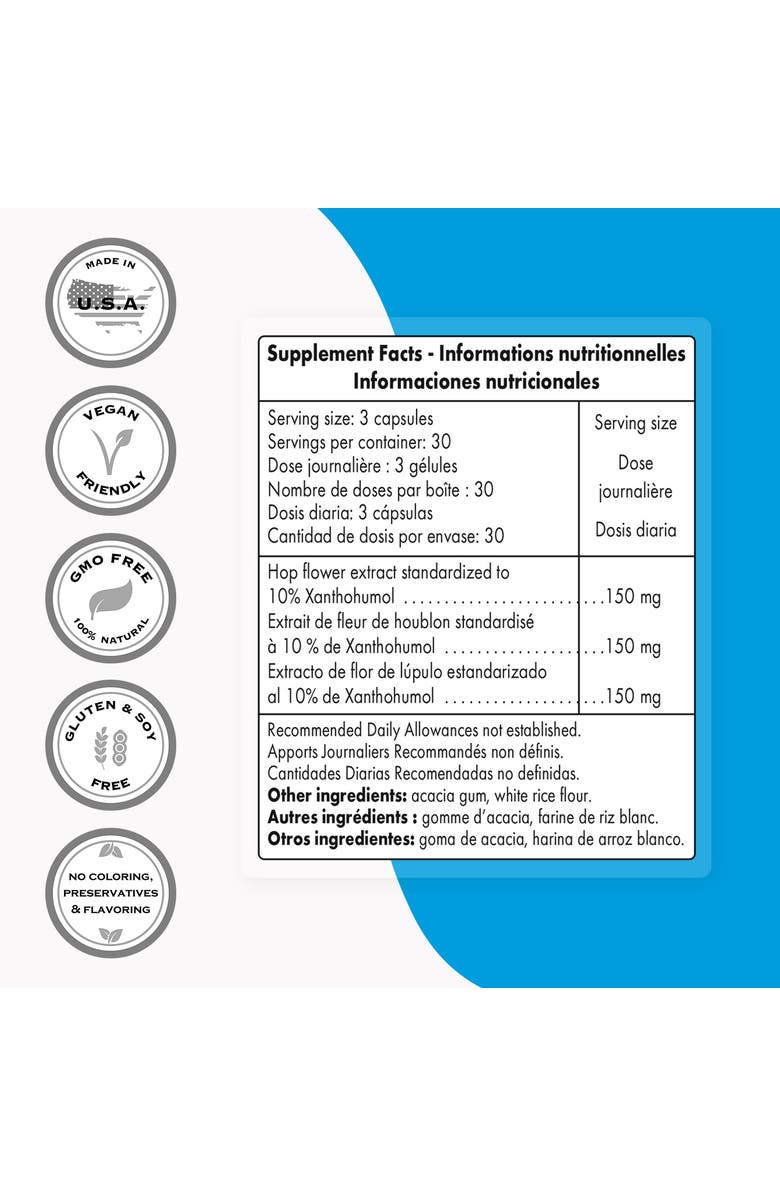 SuperSmart Xanthohumol Supplement 150mg, Alternate, color, NO COLOR