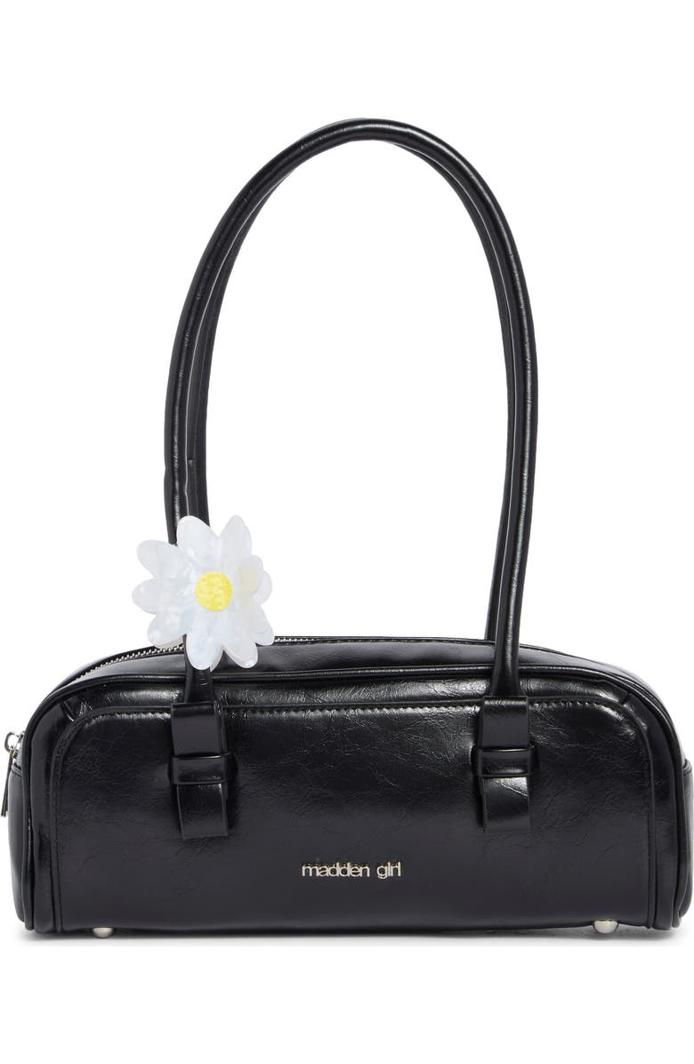 Madden Girl Kids' Crinkle Faux Leather Shoulder Bag, Main, color, Black