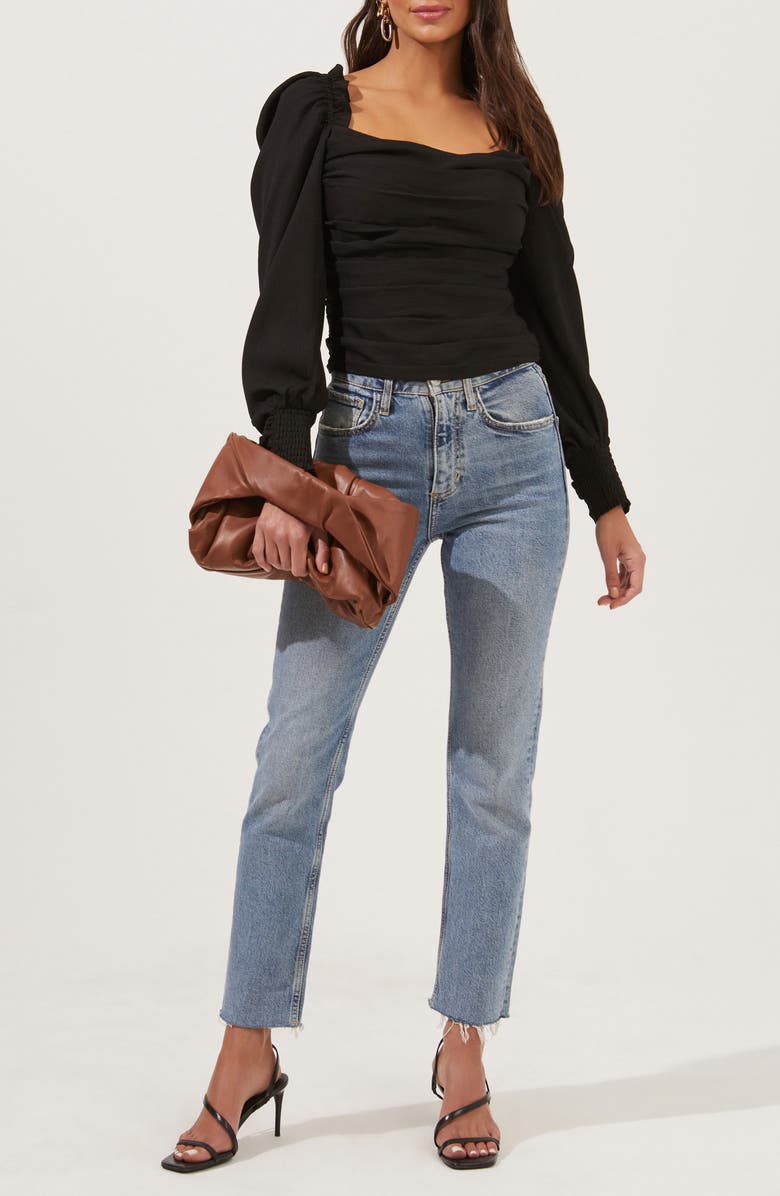 ASTR the Label Square Neck Puff Sleeve Top, Alternate, color,