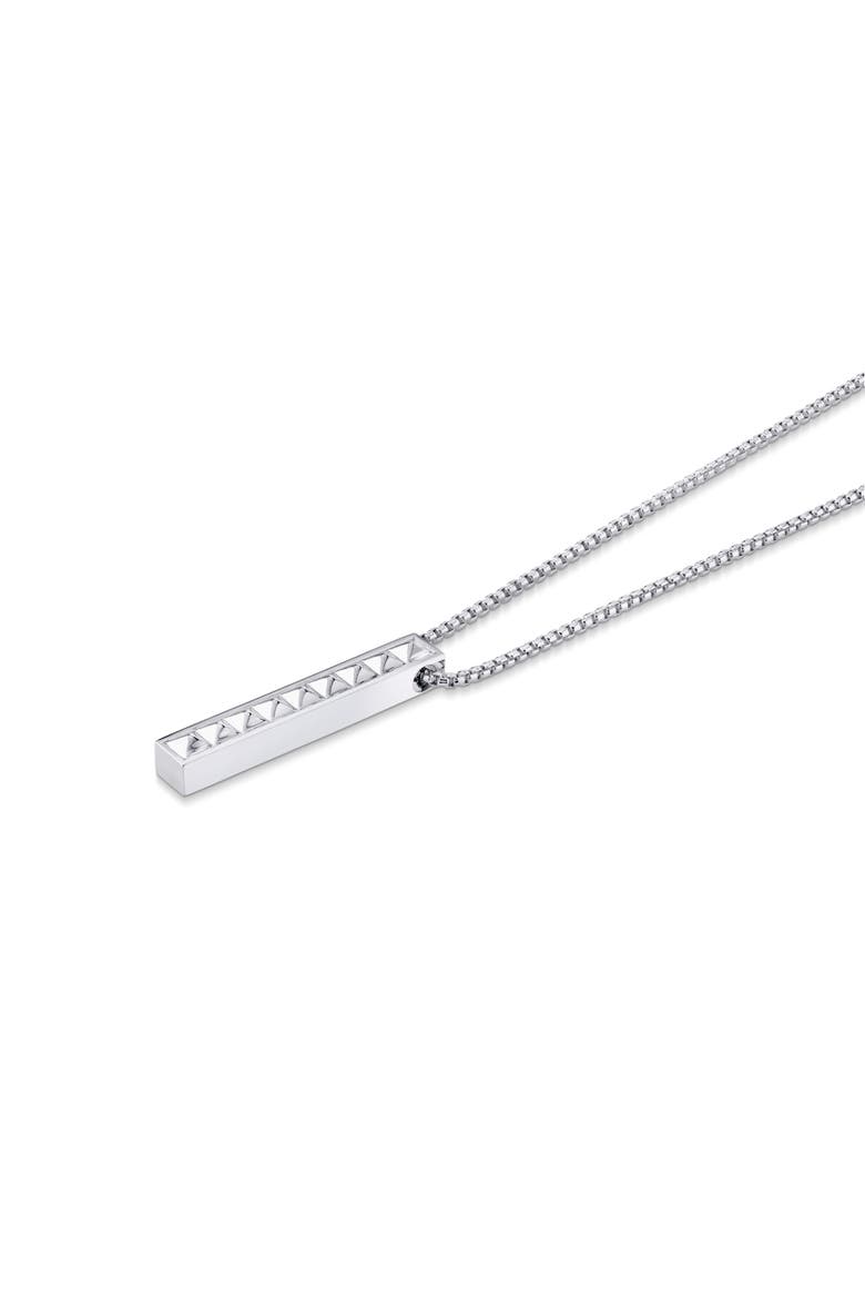 Men's Tetra Pillar Necklace Pendant, Alternate, color, Silver