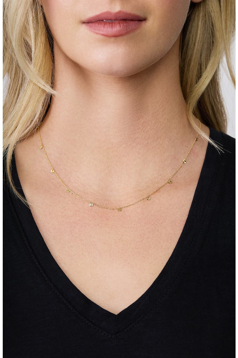 14K Yellow Gold Disc Station Necklace, Alternate, color, 14KY