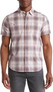 Lucky Brand Mason Plaid Short Sleeve Stretch Cotton Button-Up Shirt
