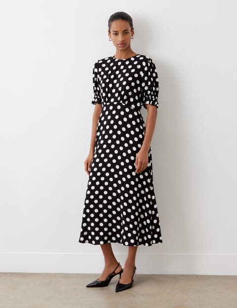 Mela Polka Dot Midi Tea Dress