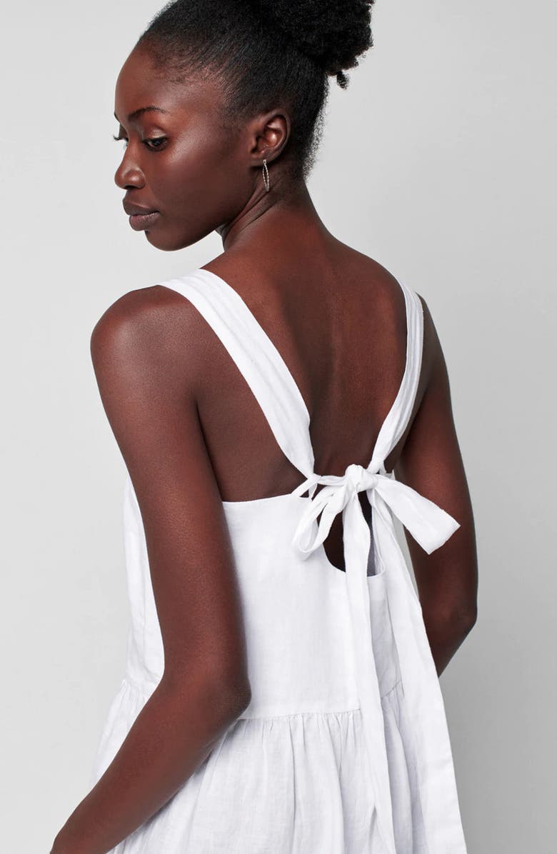 Faherty Allegra Tie Back Linen Maxi Dress, Alternate, color, 