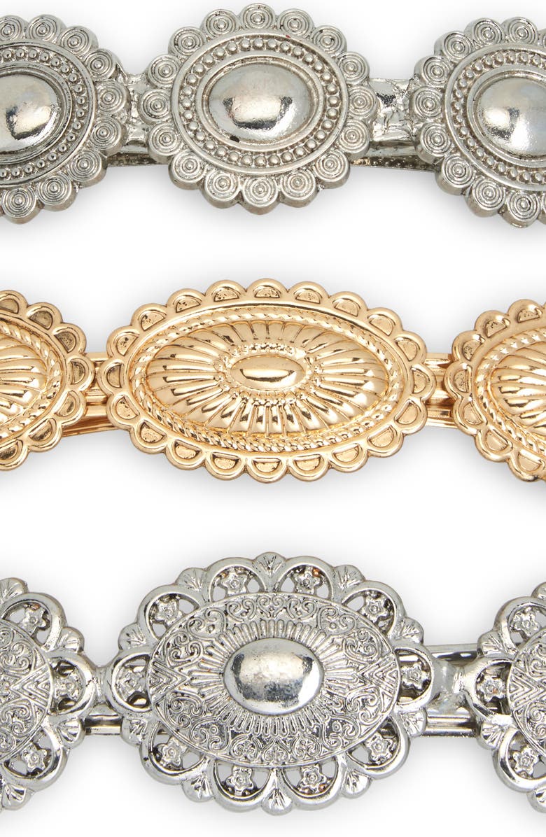 Tasha Assorted 3-Pack Western Barrettes, Alternate, color,