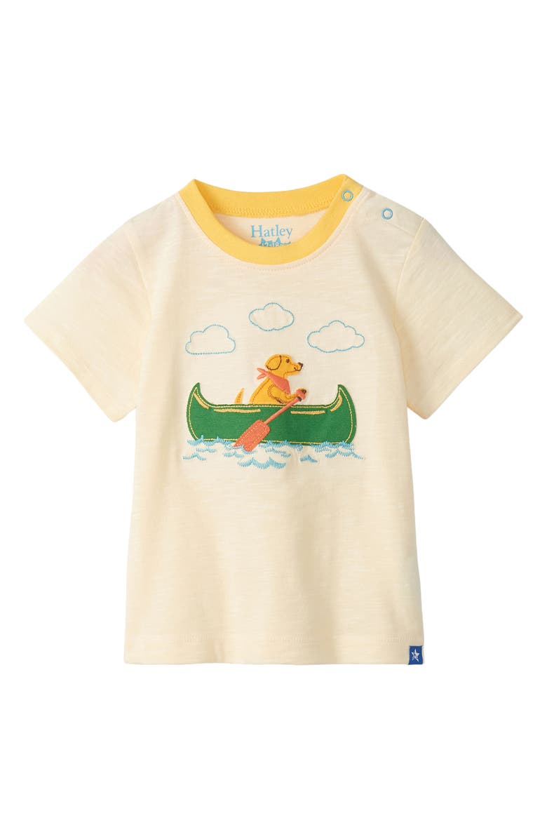 Hatley Kids' Camping Dot Appliqué Cotton T-Shirt, Main, color, 