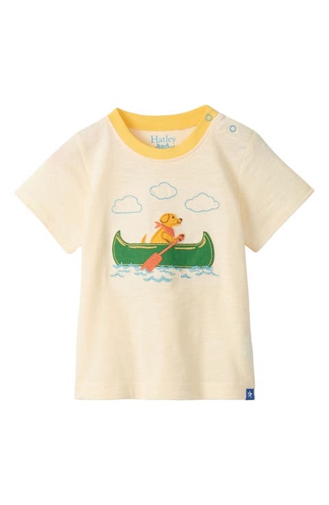 Kids' Camping Dot Appliqué Cotton T-Shirt (Baby & Toddler)