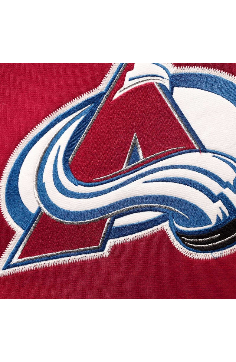 Outerstuff Youth Nathan MacKinnon Burgundy Colorado Avalanche Ageless Must-Have V-Neck Name & Number Pullover Hoodie, Alternate, color, 