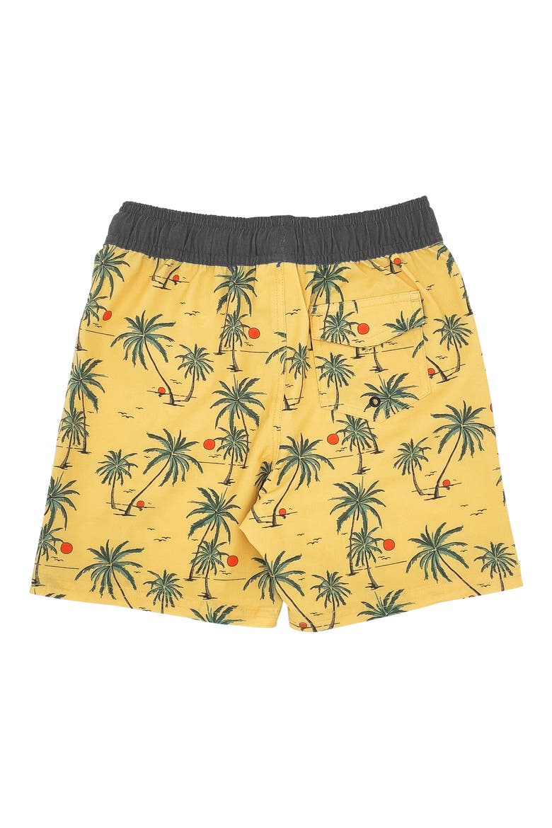 Kids' Sunset Tropics Board Shorts, Alternate, color, BUFF YELLOW