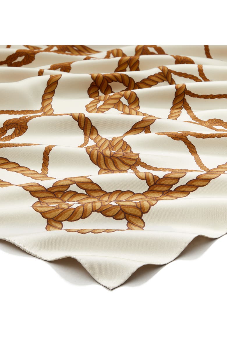 Tory Burch Rope Logo Oversize Silk Scarf, Alternate, color, 