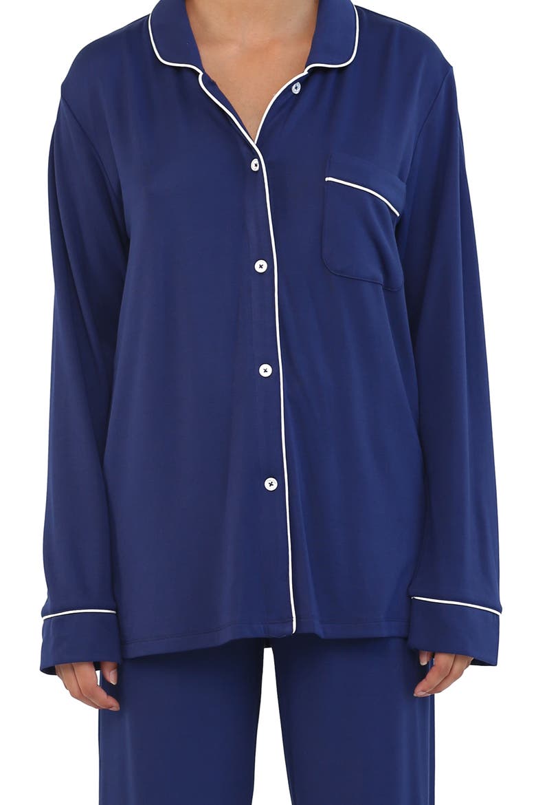 Kate Long Sleeve Pajamas, Alternate, color, NAVY