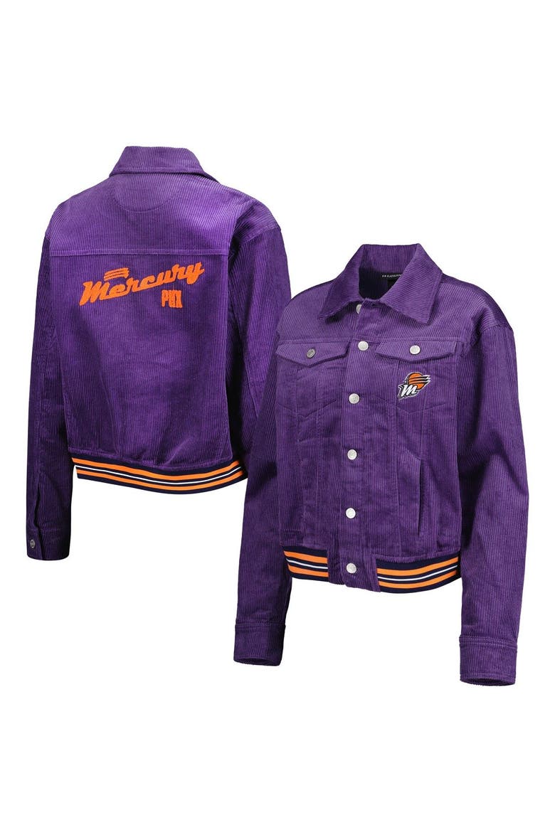 Women's The Wild Collective Purple Phoenix Mercury Corduroy Button-Up Shacket, Main, color, Purple