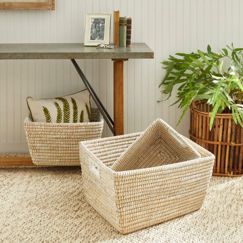 Napa Home & Garden Napa Home And Garden Set Of 3 Rvergras Rect Baskets In Nude