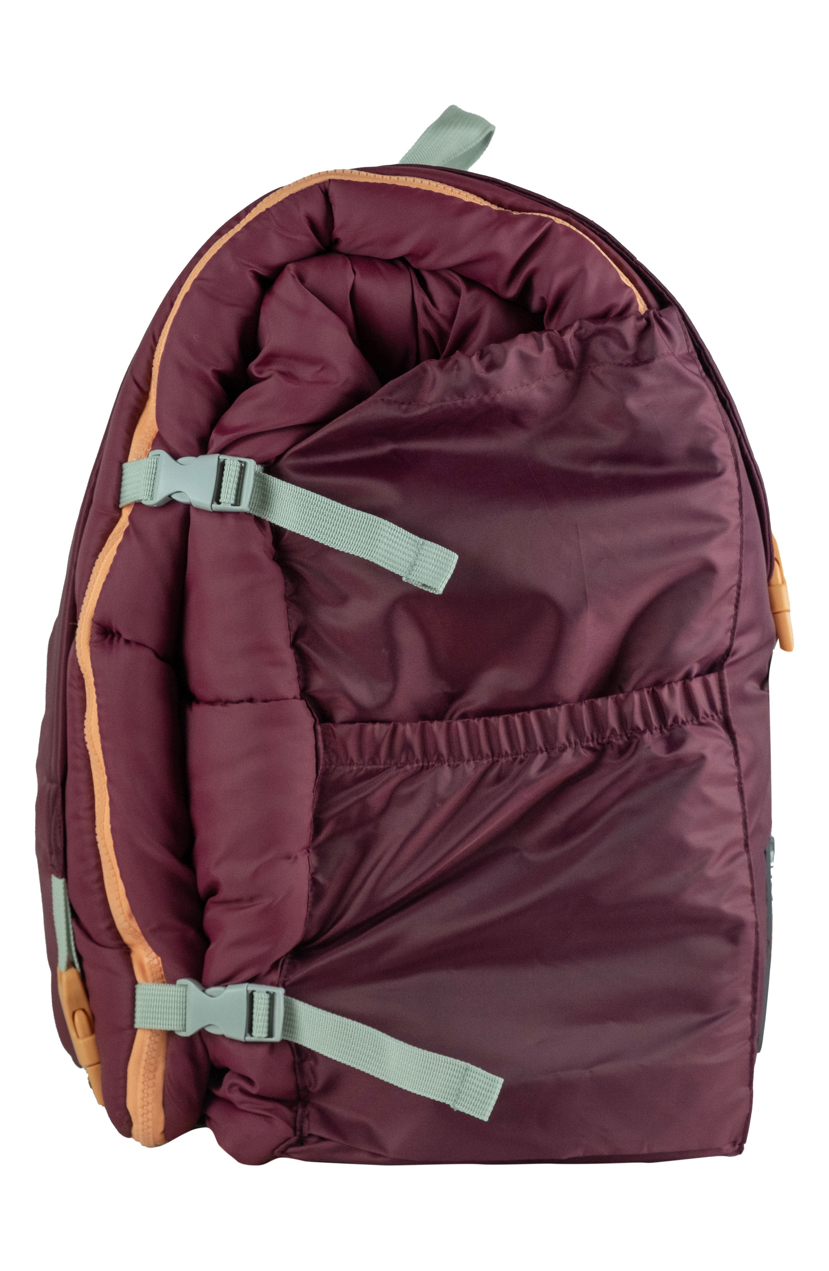 Kids' Sleep-n-Pack Faux Shearling Lined Sleeping Bag Backpack, Alternate, color, WINTERBERRY