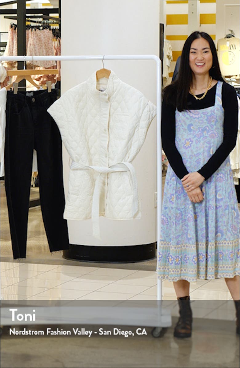 Glenn Quilted Cap Sleeve Belted Vest, sales video thumbnail