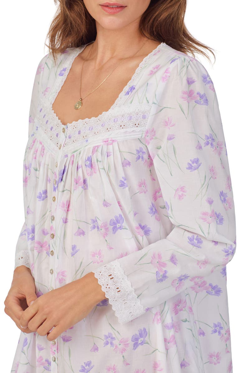 Eileen West Long Sleeve Cotton Lawn Ballet Nightgown, Alternate, color, 