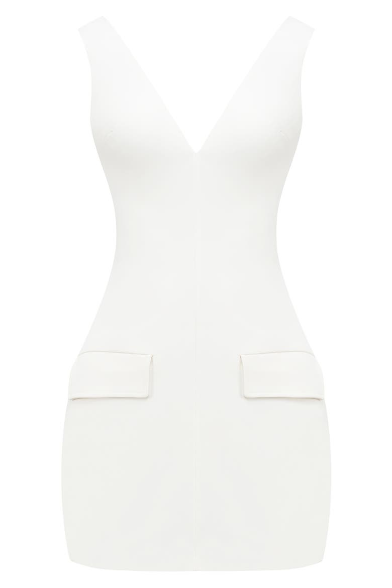 Olympia Deep V-Neck Minidress, Alternate, color, CLOUD DANCER