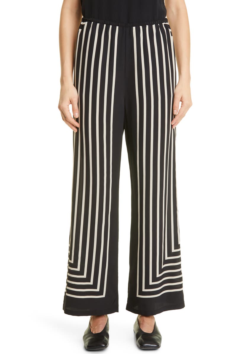 TOTEME Women's Monogram Silk Jacquard Pants, Main, color, 