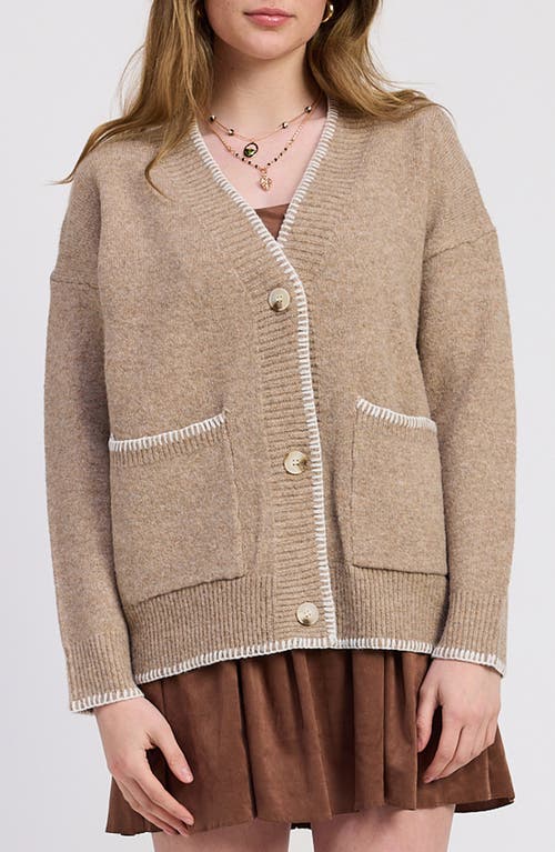 Jacquie The Label Valerie Oversize Cardigan In Brown