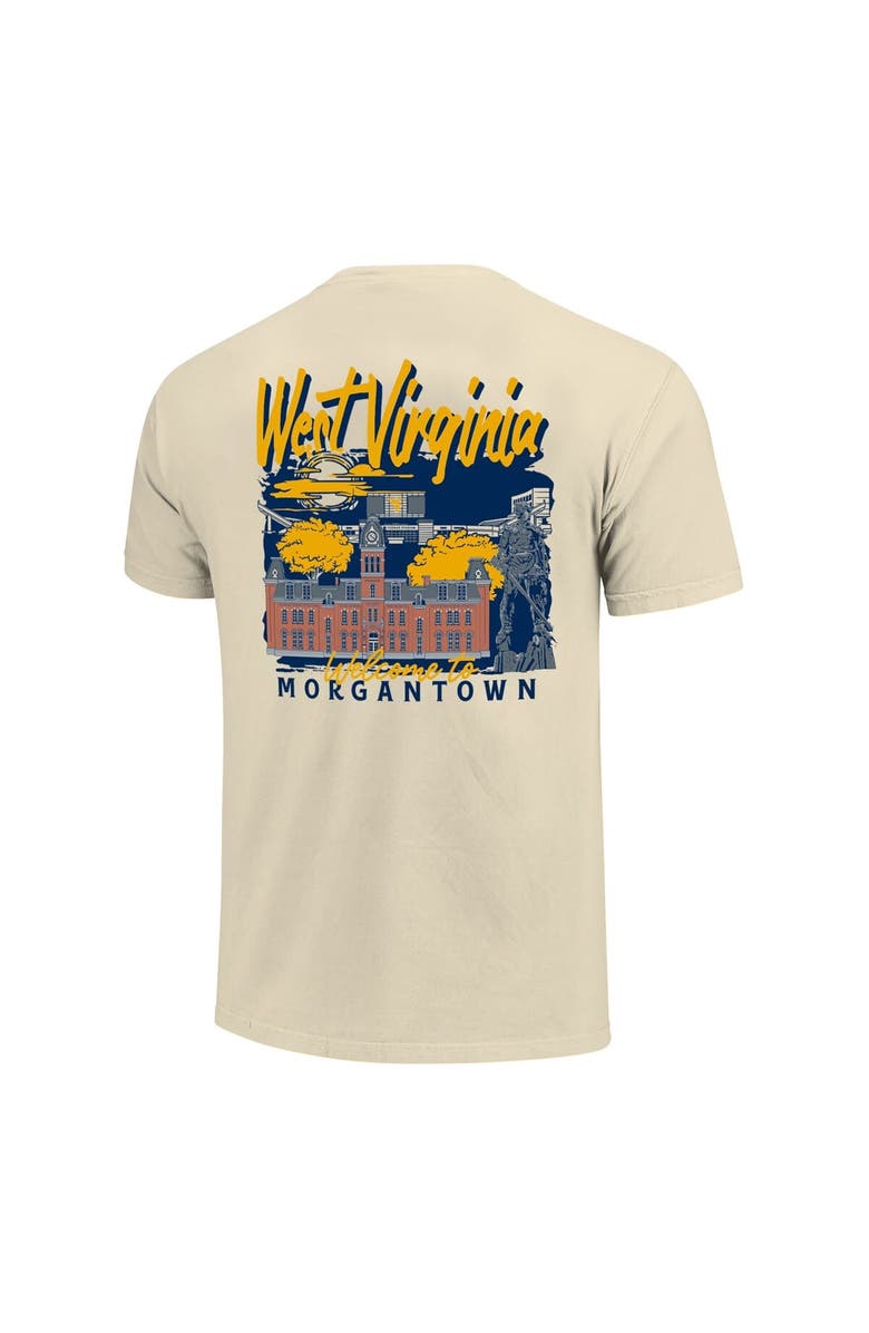 IMAGE ONE Men's Image One Natural West Virginia Mountaineers Comfort Colors Hand-Drawn Campus Stack T-Shirt, Alternate, color, Natural