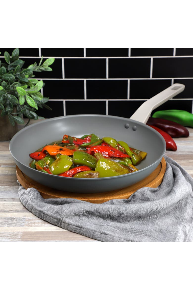 Ambrose 12 Inch Nonstick Aluminum Frying Pan, Alternate, color, Grey