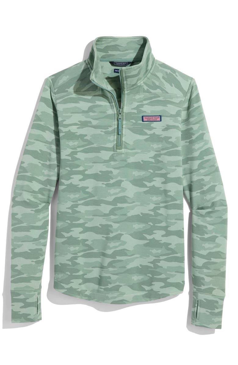 vineyard vines Dreamcloth<sup>®</sup> Relaxed Shep Quarter Zip Shirt, Alternate, color, Camo Dune Grass