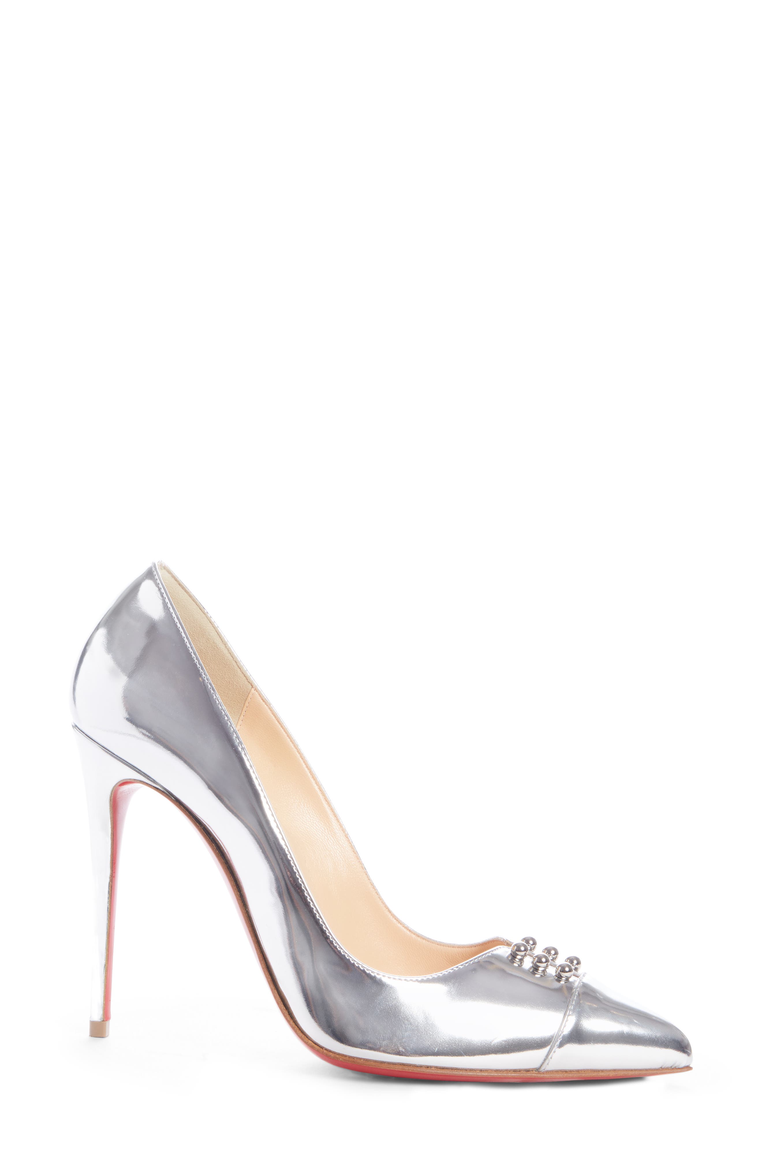 Christian Louboutin Predu Studded Cap Toe Pump, Alternate, color, 