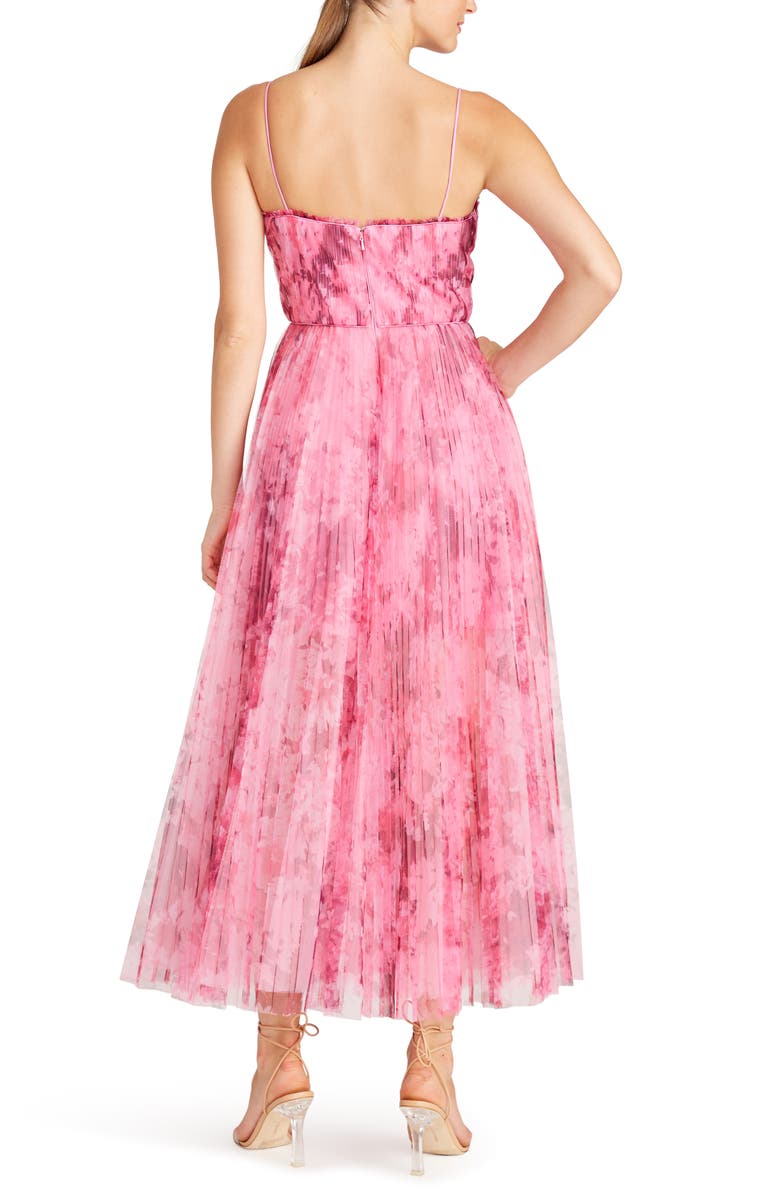 ML Monique Lhuillier Floral Pleated Tulle Gown, Alternate, color,