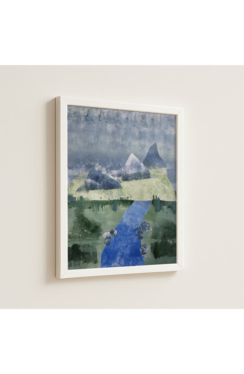 Artxtiles Mountain Trail Small Framed Print, Alternate, color, Blue