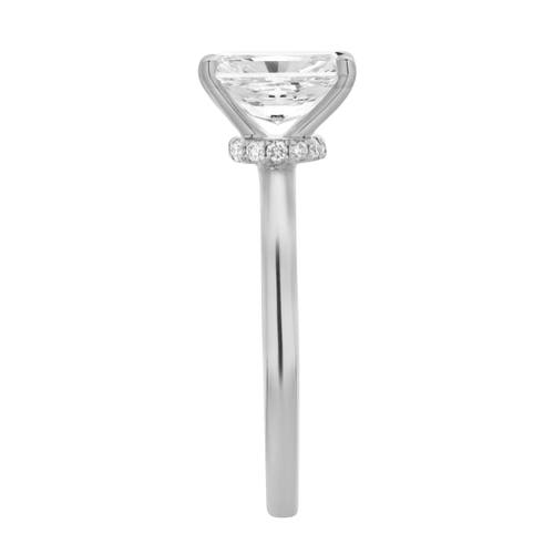 Luvmyjewelry Tia 14k Gold Emerald Lab Grown Diamond Hidden Halo Ring In 14k White Gold