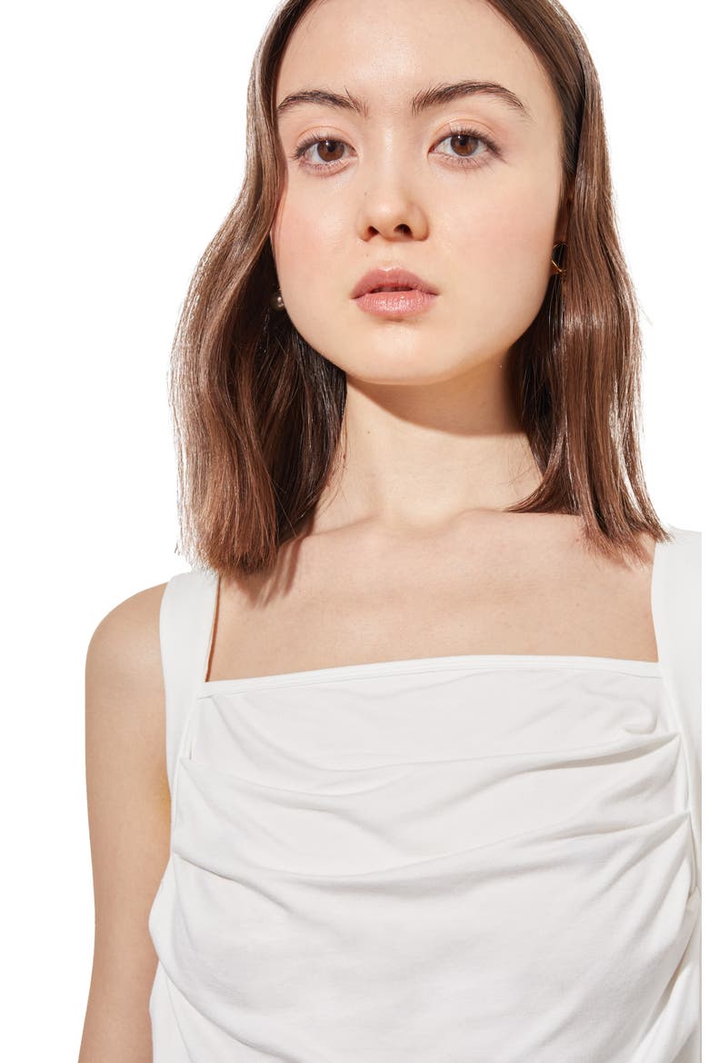 Front Drape Sleeveless Top, Alternate, color, WHITE
