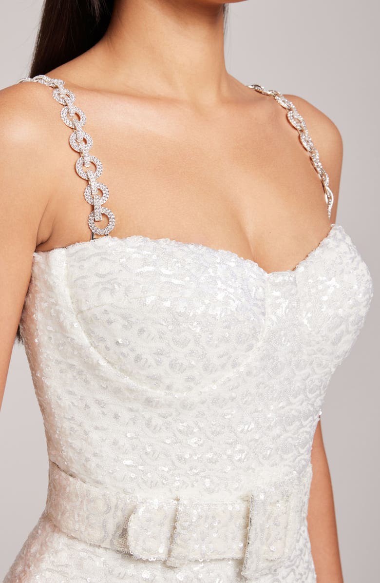 NADINE MERABI Lucinda Sequin Sleeveless Jumpsuit, Alternate, color, White