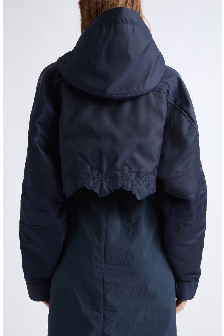 Finnur Embroidered Crop Hooded Jacket, Alternate, color, NAVY