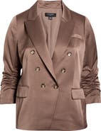 Tahari ASL Double Breasted Satin Blazer