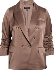 Tahari ASL Double Breasted Satin Blazer