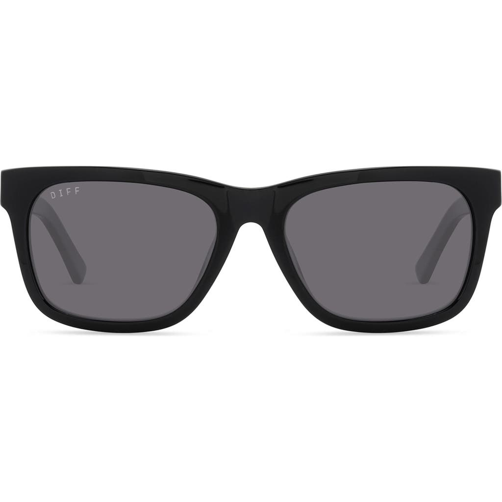 Diff Jake Polarized Rectangular Sunglasses In Black