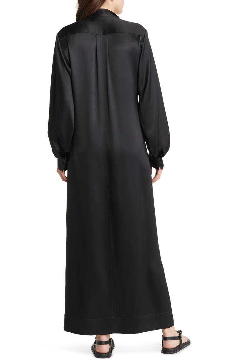 FRAME Long Sleeve Silk Caftan Maxi Dress, Alternate, color,