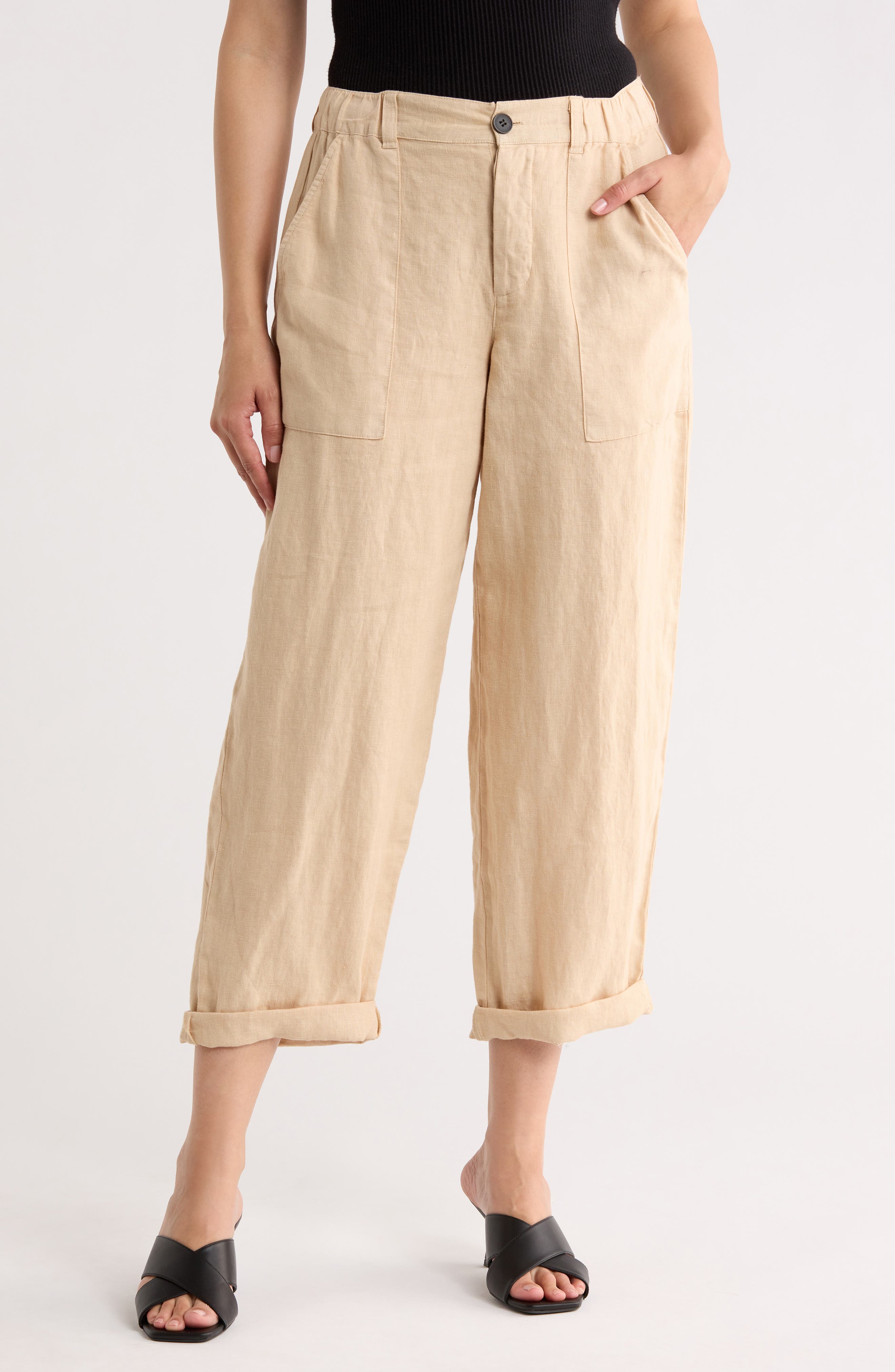 Sanctuary Cruiser Relaxed Straight Leg Linen Pants