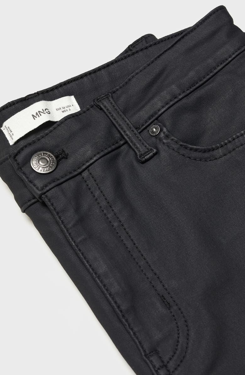 MANGO Sienna Waxed Crop Flare Jeans, Alternate, color, 