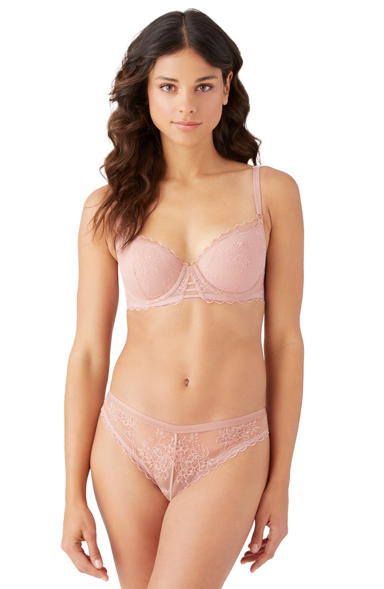 b.tempt'd by Wacoal No Strings Attached Underwire Balconette Bra, Alternate, color, Blush Pink