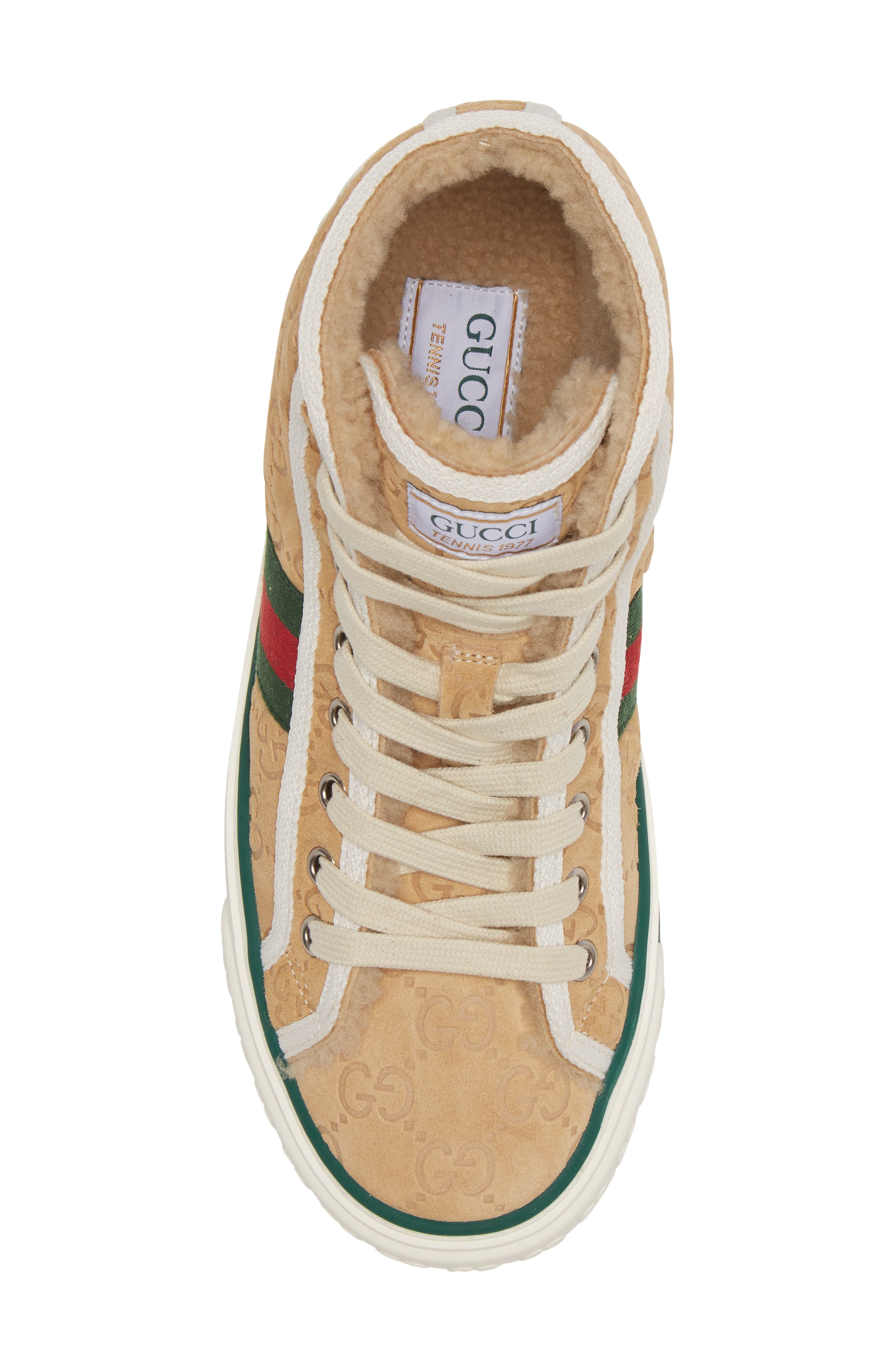 Gucci Tennis 1977 High Top Suede & Shearling Sneaker, Alternate, color, 