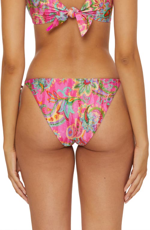 Becca Polynesia Side Tie Bikini Bottoms In Pink Multi