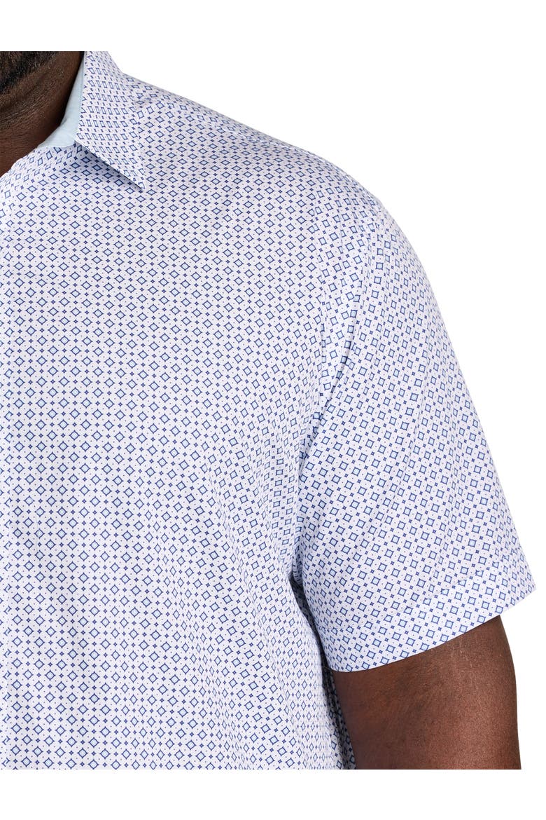 Big & Tall Micro Diamond Print Sport Shirt V2, Alternate, color, WHITE BLUE