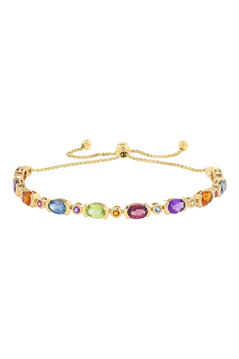 Multi Stone Adjustable Bracelet, Main, color, GOLD MULTI